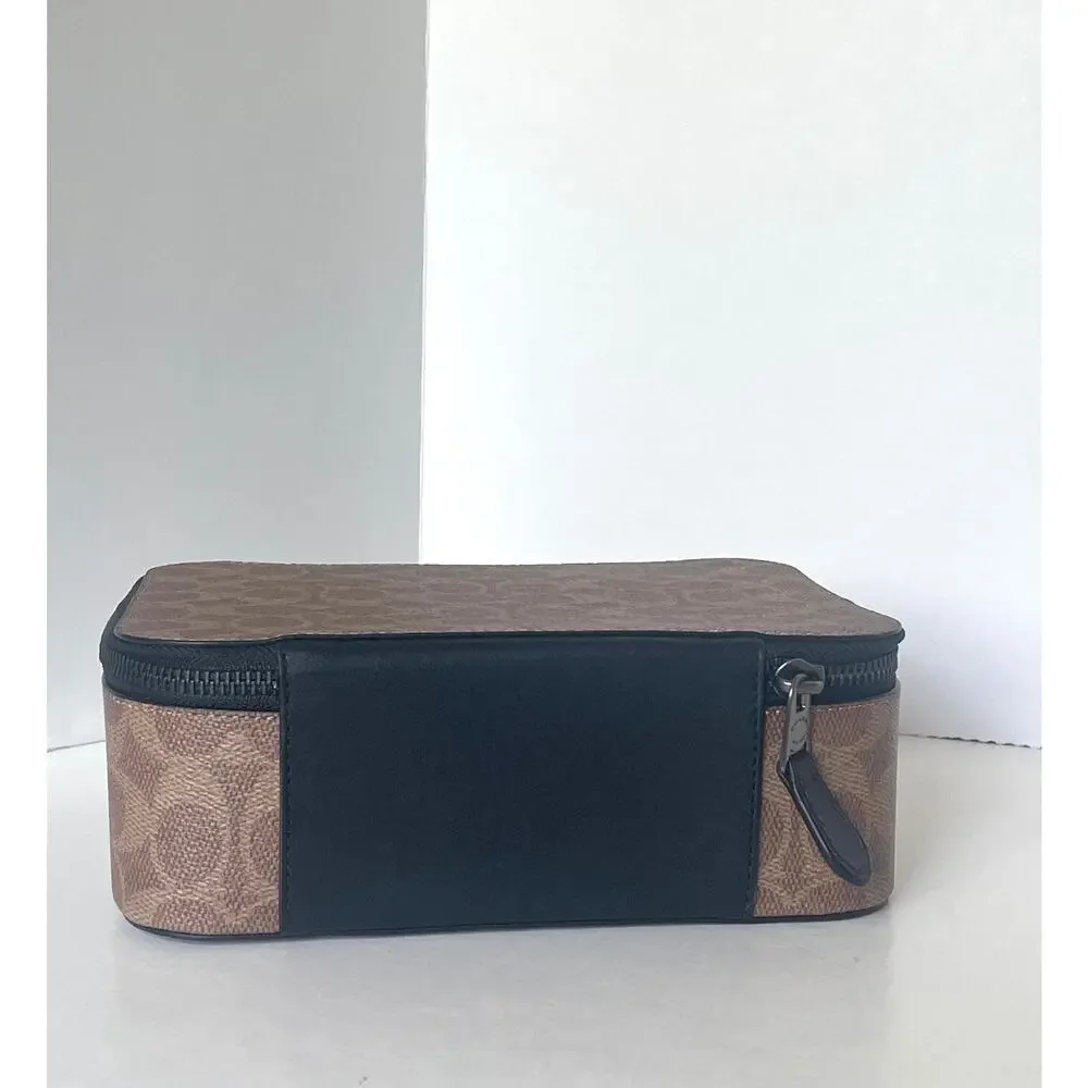 Coach Tech Organizer Colorblock Signature Canvas Travel Case Khaki Brown CY392
